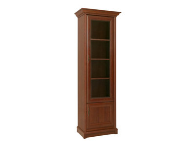 Arte Kent Chestnut 71Cm Right-Side Display CabinetSlim Glass Door Column With Shelf Storage from B&Q