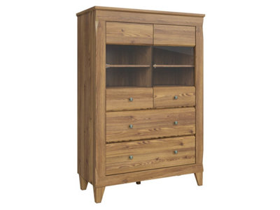 Arte Bergen 102 Cm 2 Door 2 Drawer Display Cabinet Golden Sibiu Larch from B&Q