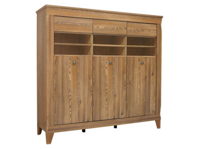 Arte Bergen 156 Cm 3 Door Display Cabinet Golden Sibiu Larch from B&Q