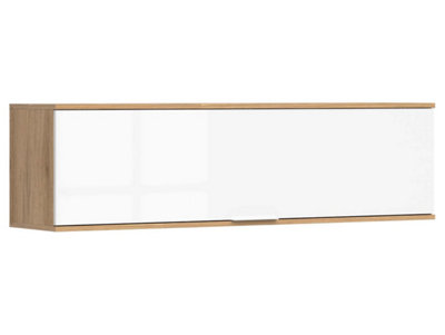 Arte Zele 135 Cm Wall Hung Cabinet Oak Wotan White Gloss from B&Q
