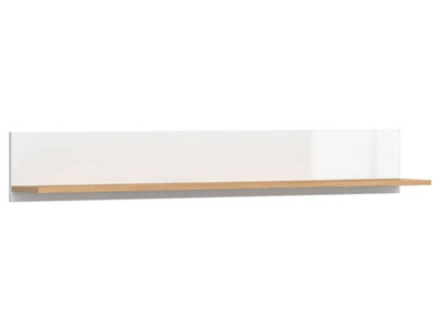Arte  Zele 135 Cm Wall Shelf Oak Wotan White Gloss from B&Q