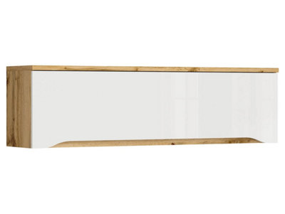 Arte Nuis 135 Cm Wall Hung Cabinet Open Oak Wotan White Gloss from B&Q