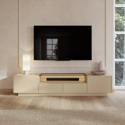Arte Hiro 203 Cm Tv Cabinet In Cocoa And Oak Vincenza With 2 Doors And 2 Drawers from B&Q