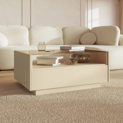 Arte Hiro 96 Cm Coffee Table In Cocoa And Oak Vincenza With 2 Doors And 1 Drawer from B&Q