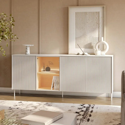 Arte Liba 170 Cm Sideboard Cabinet In White & Oak Vincenza With Led Lighting from B&Q