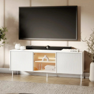 Arte Liba 147Cm Tv Cabinet White Oak Vincenza Led Lighting from B&Q