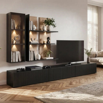 Arte Soul Entertainment Unit Black Oak Vicking Led For Tvs Up To 70In from B&Q