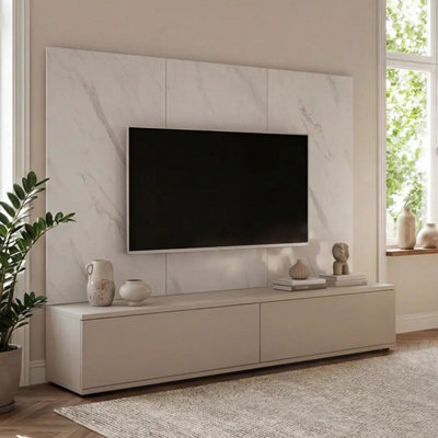Arte Glam Entertainment Unit Cashmere White Marble For Tvs Up To 70In from B&Q