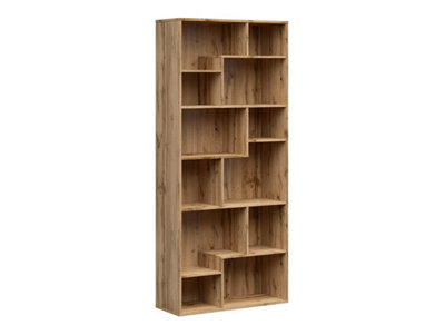 Arte Tetrix 88Cm Bookcase Oak Wotan 12 Shelves from B&Q