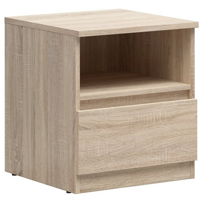 Arte Tetrix Bedside Cabinet Sonoma Oak With Drawer And Open Shelf from B&Q