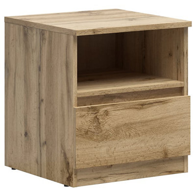 Arte Tetrix Bedside Cabinet Wotan Oak With Drawer And Open Shelf from B&Q