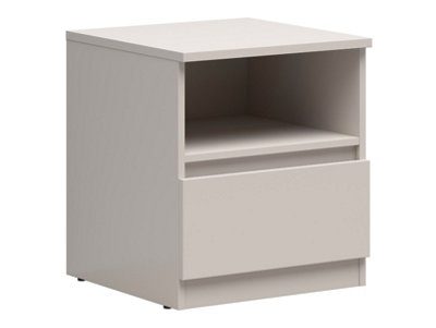 Arte Tetrix Bedside Cabinet Cashmere With Drawer And Open Shelf from B&Q