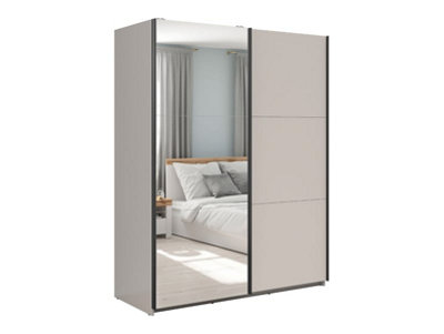 Arte Tetrix Sliding Door Wardrobe 153Cm Cashmere With Mirror from B&Q