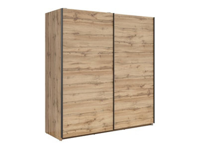 Arte Tetrix Sliding Door Wardrobe 183Cm Wotan Oak With Shelves from B&Q