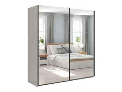 Arte Tetrix Sliding Door Wardrobe 183Cm Cashmere With Two Mirrored Doors from B&Q