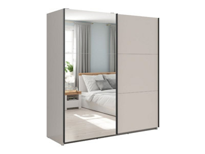 Arte Tetrix Sliding Door Wardrobe 183Cm Cashmere With Mirror from B&Q