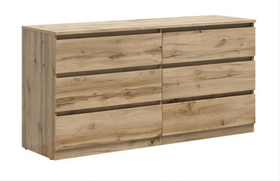 Arte Tetrix Kom6S Wotan Oak 6 Drawer Chest Of Drawers With Wide Storage from B&Q