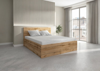 Arte Tetrix Ottoman Bed 160 X 200Cm Oak Wotan With Headboard from B&Q