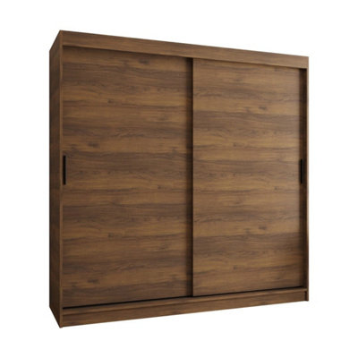 Arte Rubino T Sliding Door Wardrobe 200Cm Oak Walnut With Two Rails
