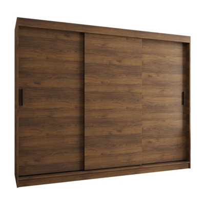 Arte Rubino T Sliding Door Wardrobe 250Cm Oak Walnut Three Door Storage