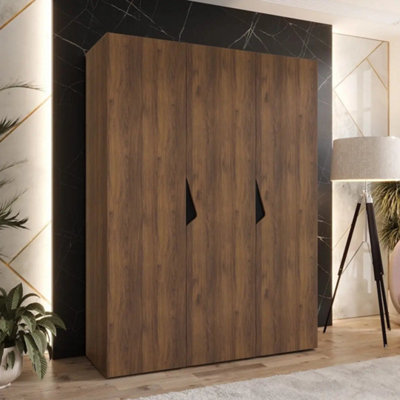 Arte Sandi I 150Cm Oak Walnut Hinged Wardrobe With Three Doors