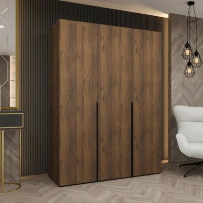 Arte Alicante I 150Cm Oak Walnut Hinged Wardrobe With Three-Door Storage
