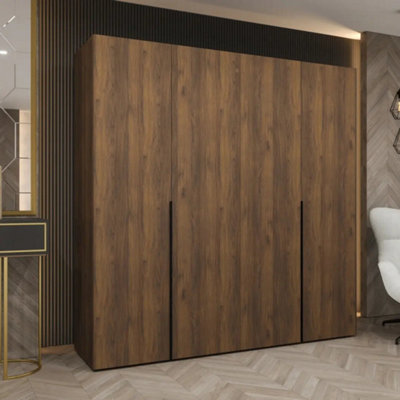 Arte Alicante I 200Cm Oak Walnut Hinged Wardrobe With Wide Clothes Storage