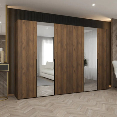 Arte Alicante Ii 300Cm Oak Walnut Hinged Wardrobe For Full-Wall Storage