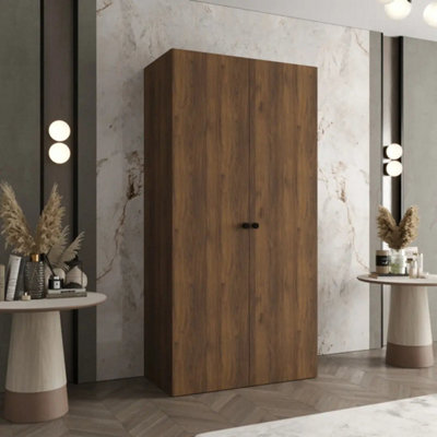 Arte Parma 100Cm Oak Walnut Hinged Door Wardrobe For Small Bedrooms