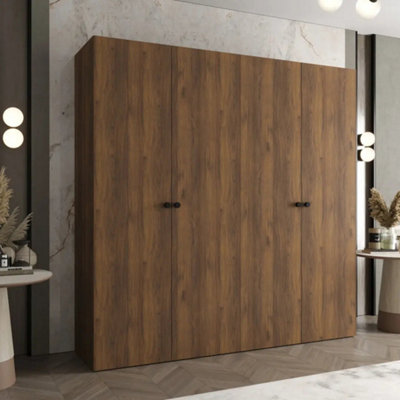 Arte Parma 200Cm Oak Walnut Hinged Door Wardrobe For Everyday Storage