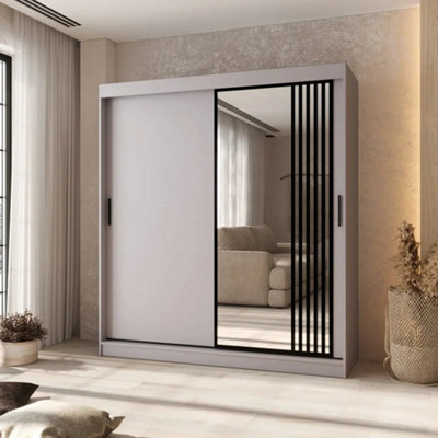 Arten Asved Cashmere 180Cm Large Mirrored Sliding Wardrobe For Modern Bedrooms