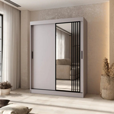 Arten Almeria Cashmere 150Cm 2 Door Mirrored Sliding Wardrobe With Soft Neutral Finish