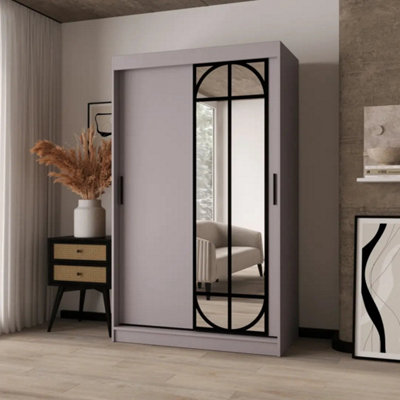 B&Q -  Lugo Cashmere 120Cm 2 Door Sliding Wardrobe With Mirror
