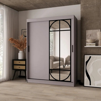 Arten Lugo 150Cm Cashmere Sliding Door Wardrobe With Mirror
