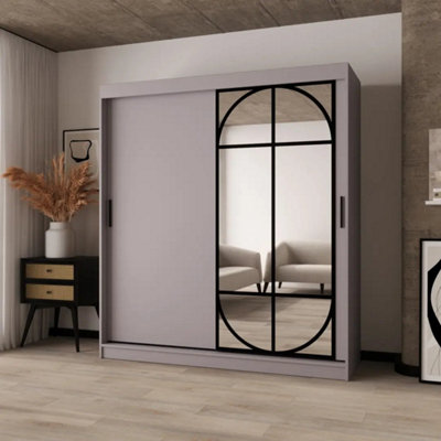 Arten Lugo 180Cm Cashmere Mirrored Sliding Door Wardrobe