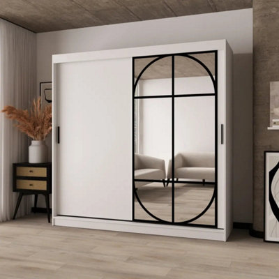 Arte Lugo 200Cm White Mirrored Sliding Wardrobe For Brighter Bedrooms