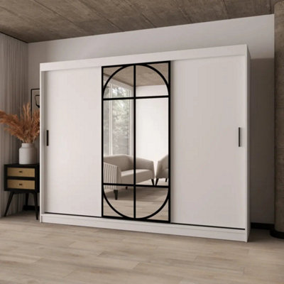 Arten Lugo 250Cm White Mirrored Sliding Wardrobe For An Airier Bedroom