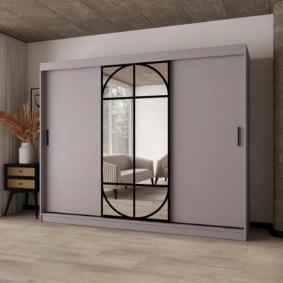 Arten Lugo 250Cm Cashmere Mirrored Sliding Wardrobe For SoftOrdered Living