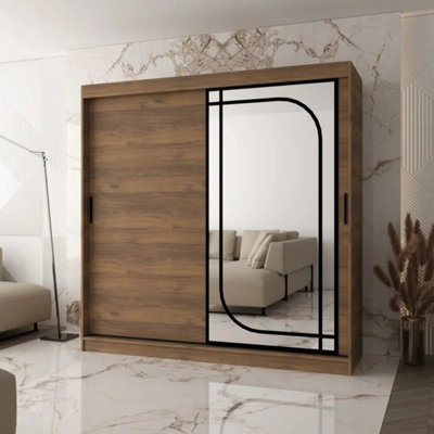Arte Alabama Oak Wotan 200Cm Sliding Door Wardrobe With Warm Wood-Effect Storage
