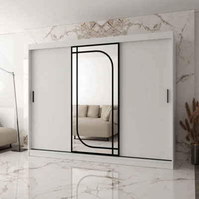 Arten Alabama 250Cm White Mirrored Sliding Wardrobe For A FreshOpen Bedroom