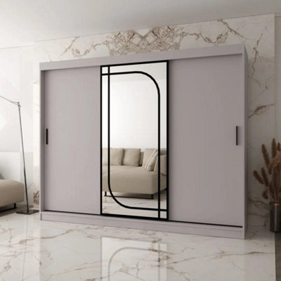 Arten Alabama 250Cm Cashmere Mirrored Sliding Wardrobe For SoftOrdered Storage