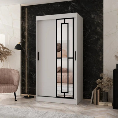 Arten Modena 100Cm White Mirrored Sliding Wardrobe For A Brighter Bedroom