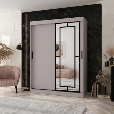 Arten Modena 150Cm Cashmere Mirrored Sliding Wardrobe For SoftSpacious Neutral Storage