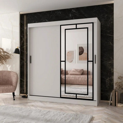 Arten Modena 180Cm White Mirrored Sliding Wardrobe For BrightSpacious Organisation
