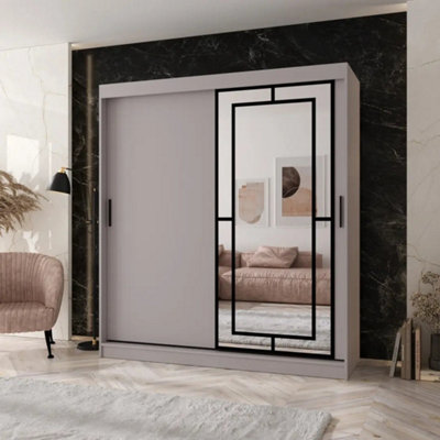 Arten Modena 180Cm Cashmere Mirrored Sliding Wardrobe For SoftSpacious Neutral Storage