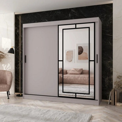 Arten Modena 200Cm Cashmere Mirrored Sliding Wardrobe For SoftSpacious Neutral Storage