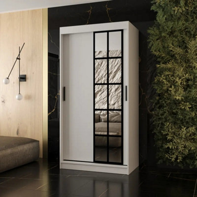 B&Q -  Orlando White 100Cm Sliding Door Wardrobe For Bright Space-Saving Storage
