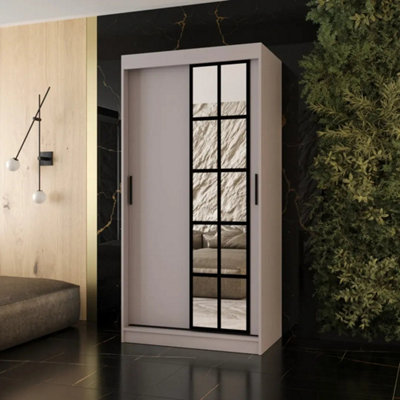 Arte Orlando Cashmere 100Cm Sliding Door Wardrobe For Calm Neutral Storage