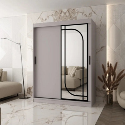Arte Orlando Cashmere 150Cm Mirror Sliding Wardrobe For Soft Neutral Bedroom Storage