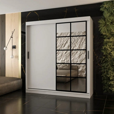 Arten Orlando White 180Cm Mirror Sliding Wardrobe For Bright Everyday Organisation